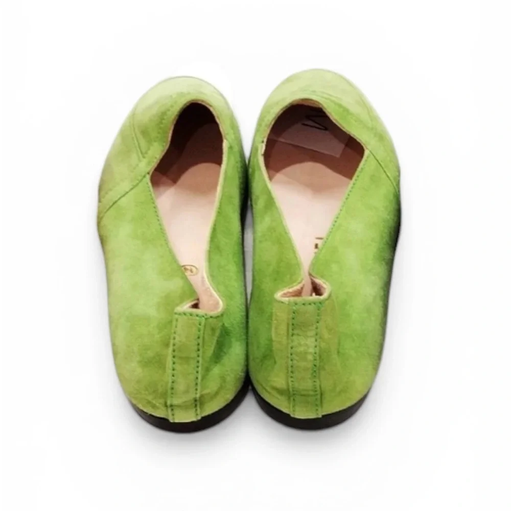 NEW CHANEL CC Logo Green Suede Loafers IT37.5 - Picture 4 of 7